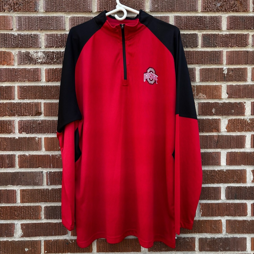 Profile Varsity The Ohio State Buckeyes 1/4 Zip Pullover Red Black Men’s Sz 2XLT